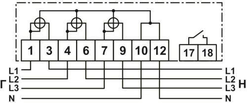 NP73E.1-11-1 счётчик матрица трехфазный схема